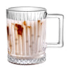 6 Pack Premium Vertical Stripes High Borosilicate Glass Coffee Mugs with Handle