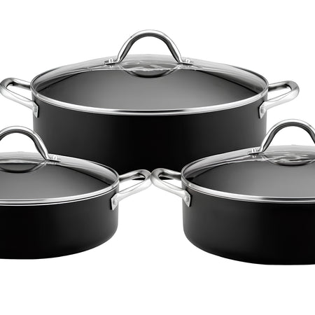 3-Piece Non-Stick Fish Pot Set (28cm, 30cm, 32cm), Perfect Sleek Design Cookware
