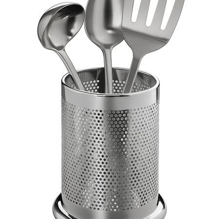 Stainless Steel Utensils Holder – Kitchen Organizer for Spoons, Forks, Knives