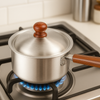 3PCS Aluminum Sauce Pan Set with Lids – Perfect Cooking Pots with Wooden Handle