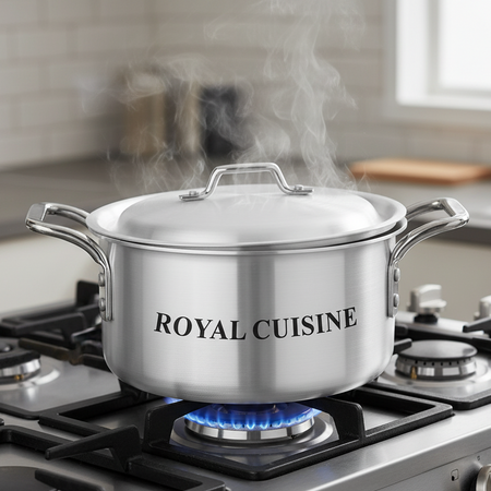 5PCS Aluminium Casserole Set with Lids 18cm–28cm | Durable Cookware Pots Kitchen