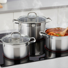 3PCS Stainless Steel Cookware Set–Straight Shape Cooking Pots 24,26,28 with Lids