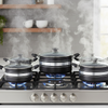 5 Pcs Aluminium Non Stick Cookware Set–Black Casserole Pots with Lids (20-28 cm)