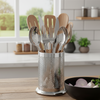 Stainless Steel Utensils Holder – Kitchen Organizer for Spoons, Forks, Knives