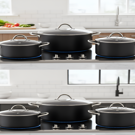 3-Piece Non-Stick Fish Pot Set (28cm, 30cm, 32cm), Perfect Sleek Design Cookware