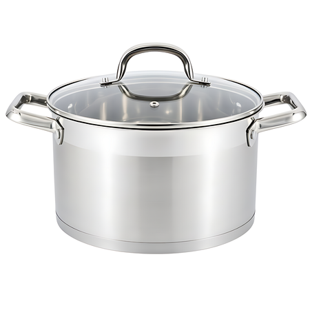 3PCS Stainless Steel Cookware Set–Straight Shape Cooking Pots 24,26,28 with Lids