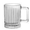 6 Pack Premium Vertical Stripes High Borosilicate Glass Coffee Mugs with Handle