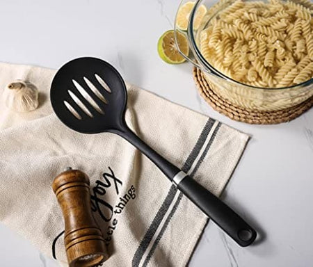 ROYAL CUISINE Kitchen Skimmer Spoon with Soft Grip Handle, Cooking Spoon Non-Stick Safe Nylon, Slotted Spoon for Kitchen Frying Food