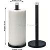 Freestanding Black Metal Tissue Roll and Paper Towel Holder