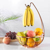 Royal Cuisine Fruit Basket with Banana Hanger/Hook Chrome Wire Modern/Elegant Vegetable Storage Bowl Fixed Holder Stand