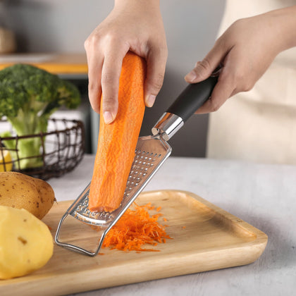 Royal Cuisine Set of 5 Stainless Steel Silicone Coated Kitchen Gadgets Including Fish Slice, Cooking Spoon, Cheese Grater, Skimmer Spoon and Potato Peeler