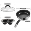 20cm Stainless Steel Egg Poacher Pan with Lid – 4 Non Stick Cups