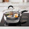 20cm Stainless Steel Egg Poacher Pan with Lid – 4 Non Stick Cups