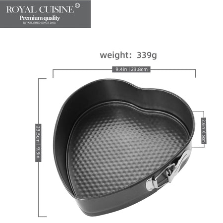Royal Cuisine 24cm Heart Cake Tin – Non-Stick Springform Cake Tin, Carbon Steel Baking Mould