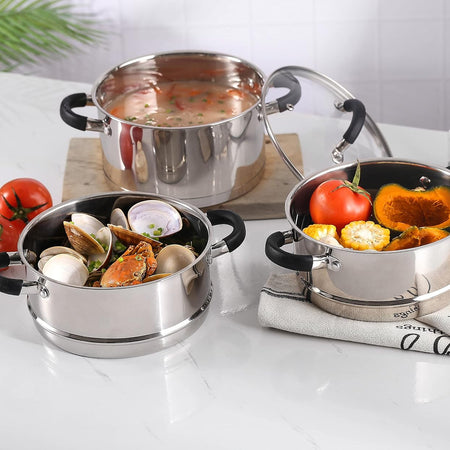3 Tier Steamer 22cm – Stainless Steel Steamer Pan