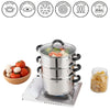 Royal Cuisine 3 Tier Stainless Steel Steamer – 18cm, 20cm, 22cm & 24cm