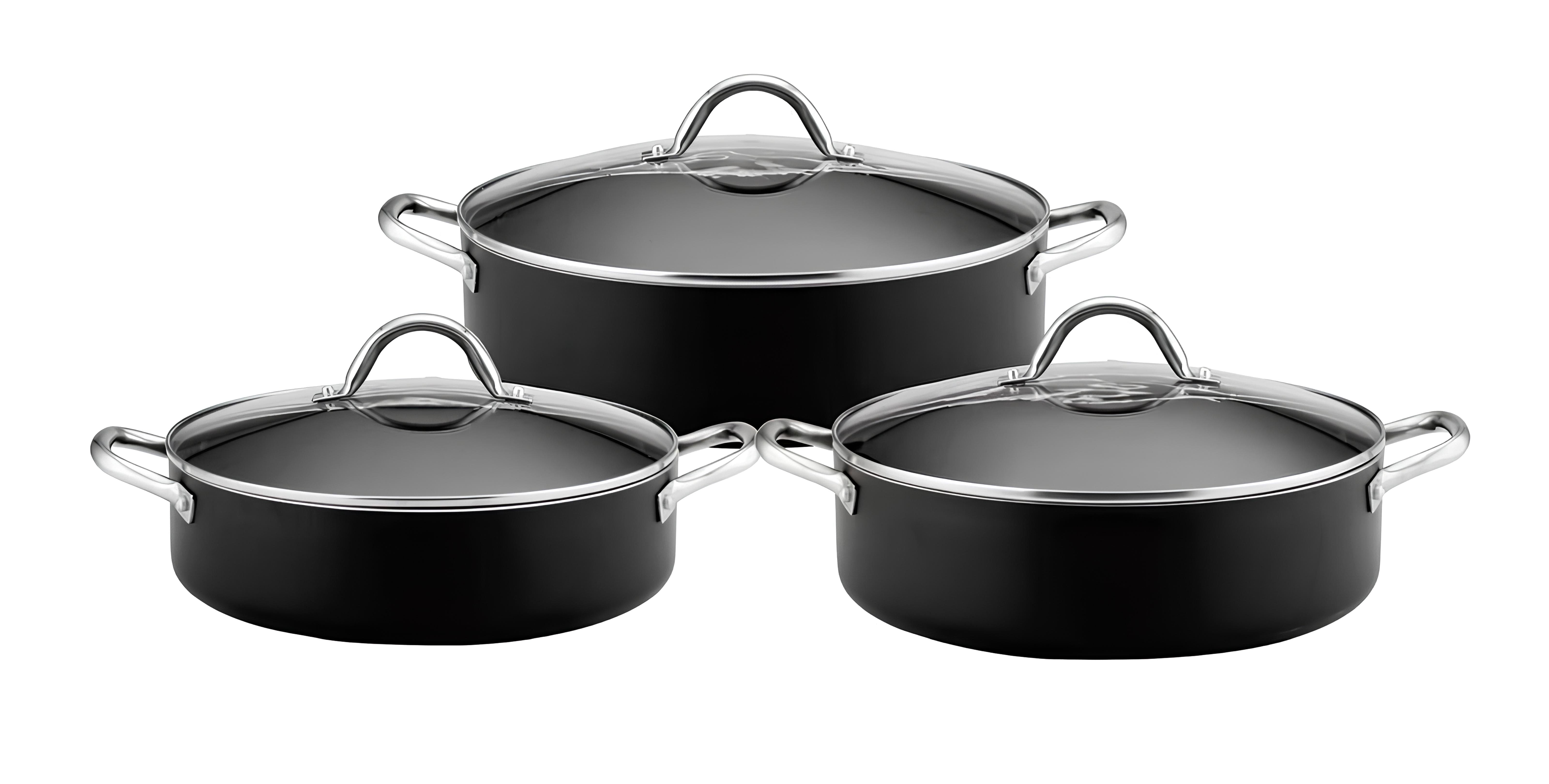 3-Piece Non-Stick Fish Pot Set (28cm, 30cm, 32cm), Perfect Sleek Desig ...