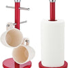 Stainless Steel Kitchen Roll Holder & 6-Hook Mug Tree Set
