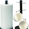 Stainless Steel Kitchen Roll Holder & 6-Hook Mug Tree Set