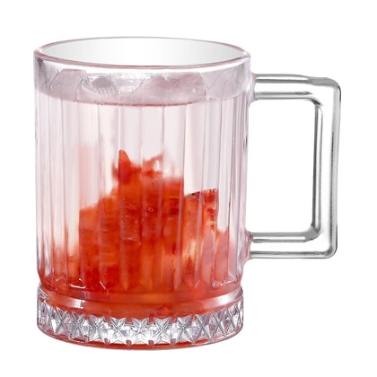 6 Pack Premium Vertical Stripes High Borosilicate Glass Coffee Mugs with Handle