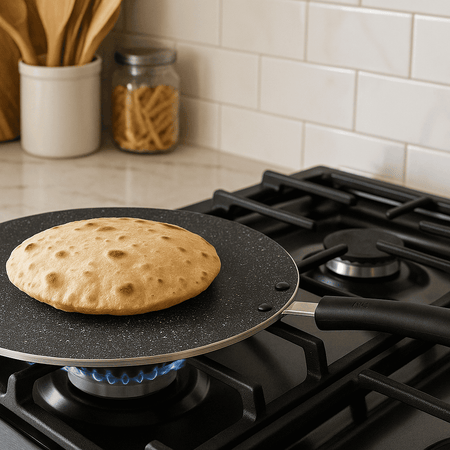 Non-Stick Tawa Pan for Roti, Dosa, Pancakes | Flat Griddle Cookware with Handle