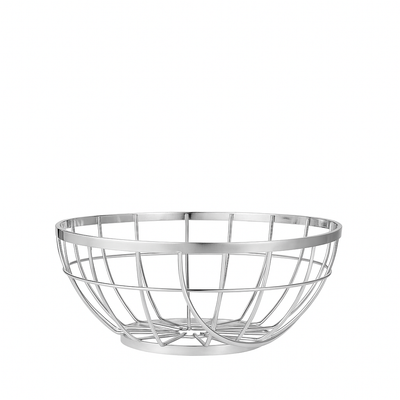 Chrome Wire Fruit Basket Bowl – Round, Modern & Elegant Vegetable Holder Stand