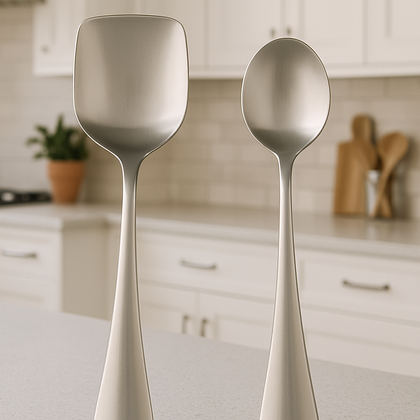 Stainless Steel Serving Spoon & Rice Spoon Set – Pack of 2 | Durable & Elegant