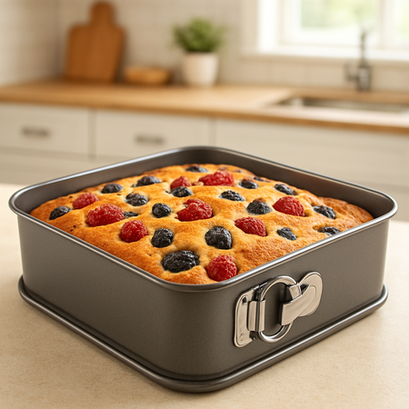 3PCS Cake Tin Set – Square, Round & Heart Shape Baking Pans