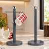 Stainless Steel Kitchen Roll Holder & 6-Hook Mug Tree Set
