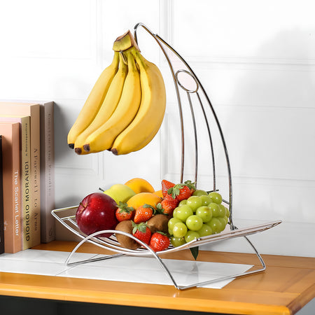 Royal Cuisine Chrome Wire Fruit Basket with Banana Hanger