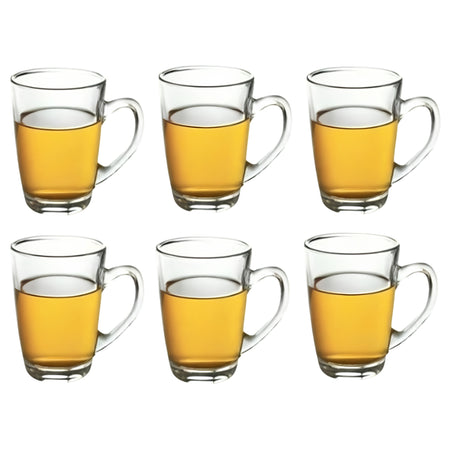 Royal Cuisine Glass Coffee & Tea Cups Set of 6 – 260ml & 295ml