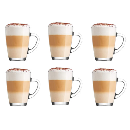 Royal Cuisine Glass Coffee Cups Set of 6, 295ml