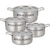 8PCS Aluminium Fish Pot Set 24cm–30cm, Non-Stick Cooking Pots with Lids, Durable