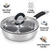 20cm Stainless Steel Egg Poacher Pan with Lid – 4 Non Stick Cups