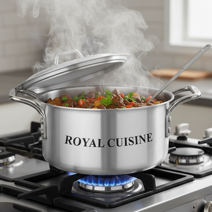 5PCS Aluminium Casserole Set with Lids 18cm–28cm | Durable Cookware Pots Kitchen