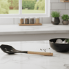 Silicone Nylon Slotted Spoon with Wooden Handle – Heat Resistant Kitchen Utensil