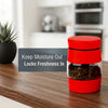 Royal Cuisine Tea Coffee Sugar Canisters – 3 Piece Glass Storage Jars, Red