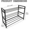 Royal Cuisine 3 Tier Shoe Rack – Metal Shoe Storage Organiser
