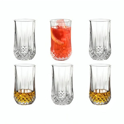 Set of 6 Highball Tall Drink Glasses 350ml Dishwasher Freezer Microwave Safe