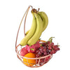 Royal Cuisine Fruit Basket with Banana Hanger/Hook Chrome Wire Modern/Elegant Vegetable Storage Bowl Fixed Holder Stand