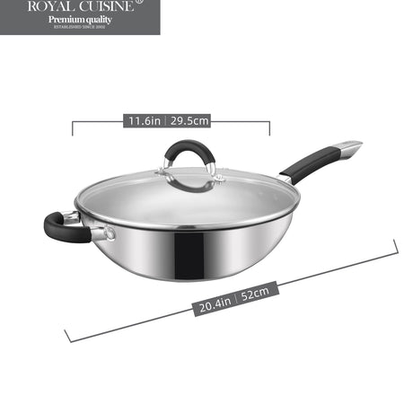 Royal Cuisine 28cm Stainless Steel Wok Pan