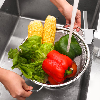 Premium Stainless Steel Colander with Loop Handles–Professional Kitchen Strainer