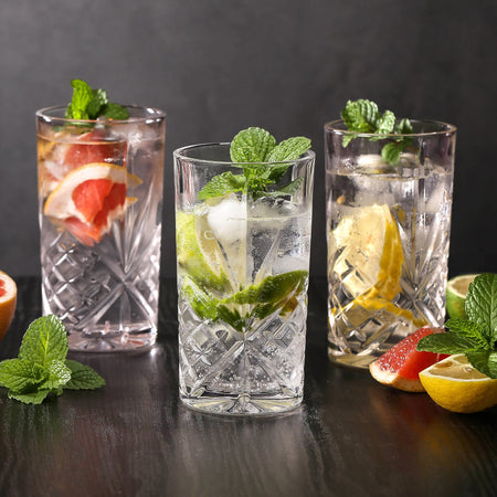 Royal Cuisine 6X 360ml Crystal Melodic Tall Tumblers Highball Drinking Glasses