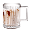 Royal Cuisine Set of 6 Glass Coffee Cups 250ML with Vertical Stripes