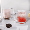 Royal Cuisine Set of 6 Glass Coffee Cups 250ML with Vertical Stripes