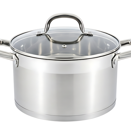 3PCS Stainless Steel Cookware Set–Straight Shape Cooking Pots 24,26,28 with Lids