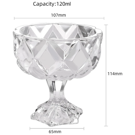 Royal Cuisine Diamond-Cut Glass Dessert Bowls