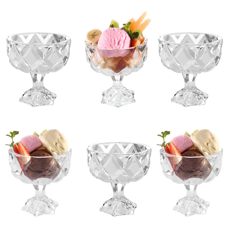 Royal Cuisine Diamond-Cut Glass Dessert Bowls