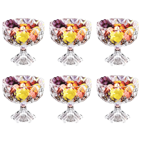 Royal Cuisine Diamond-Cut Glass Dessert Bowls