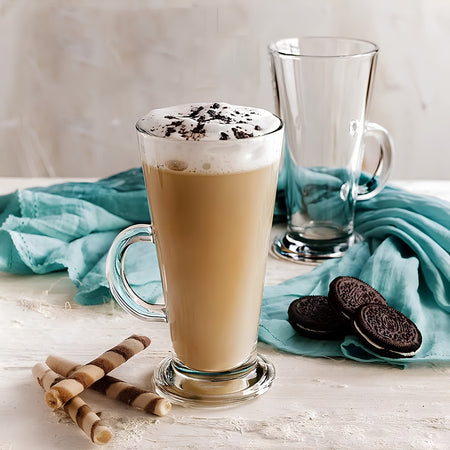 Royal Cuisine Latte Glasses 270ml – Glass Coffee Cups with Handle | Set of 2, 4 or 6